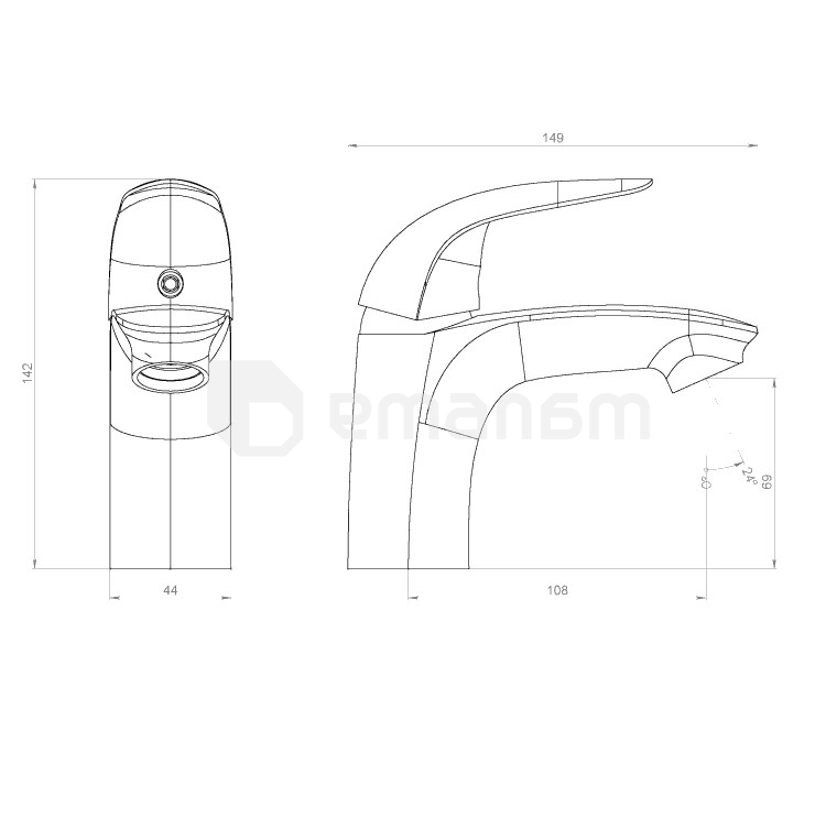 ხელსაბანის ონკანი Damixa Palace Bit Chrome 310210000