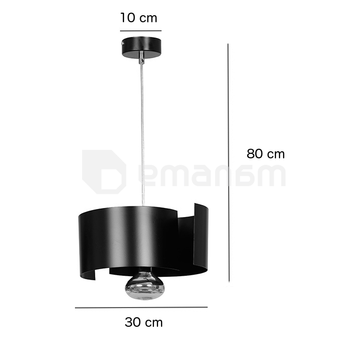 საკიდი EMIBIG Vixon 1 E27 1x MAX 40W შავი