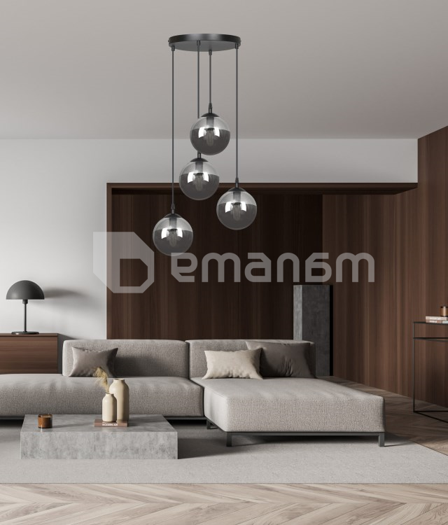 საკიდი EMIBIG Cosmo Premium 4 E14 4x MAX 40W შავი გრაფიტი