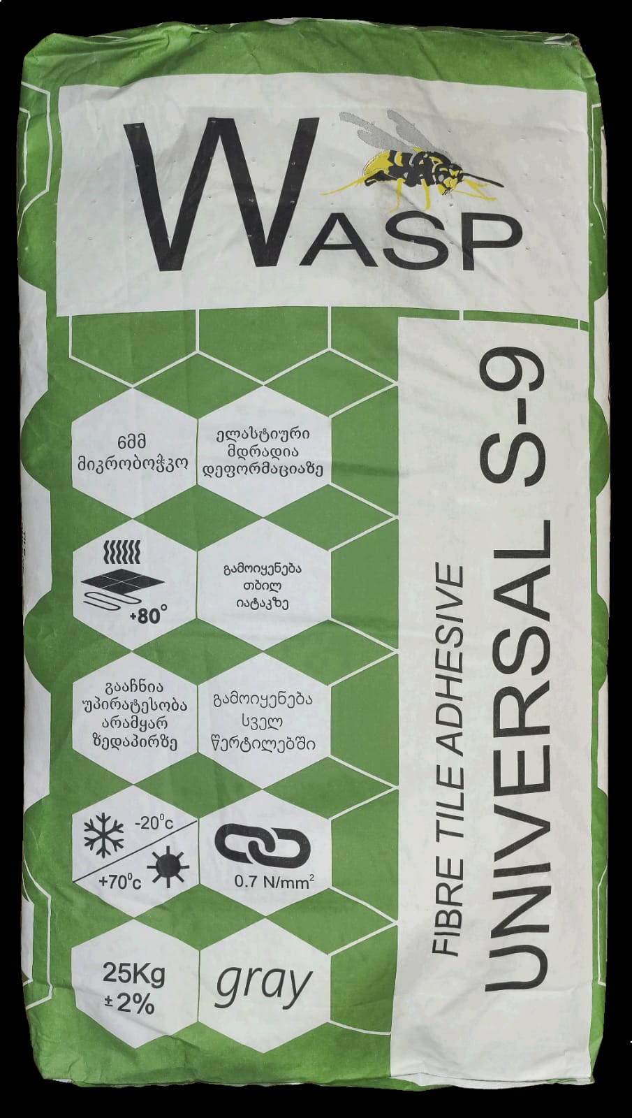წებო ცემენტი Wasp S9 universal (ყინვაგამძლე -35°)