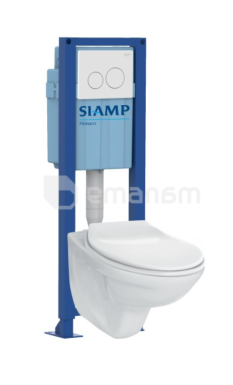 კომპლექტი Siamp Ingenio Extenso დასაკიდი უნიტაზი+ინსტალაცია+ღილაკი