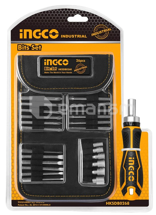 სახრახნისის კომპლექტი Ingco HKSDB0268 26 ც.