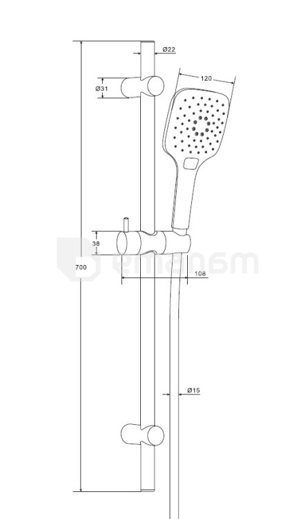 საშხაპე ნაკრები Damixa Origin Evo 978200000