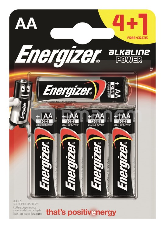 ელემენტი Energizer 4+1 LR6 E91 BP5 AA Alkaline 5 ც