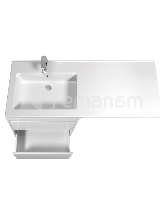 აბაზანის ტუმბო ხელსაბნით მარცხენა WING 60-W L white Rodeo-120 L სარეცხი მანქანისთვის