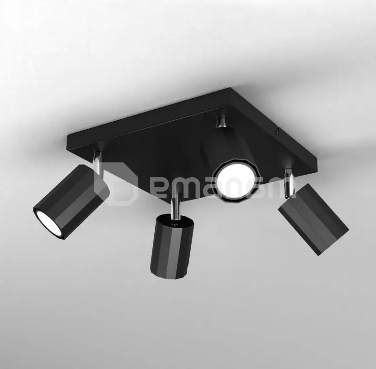 სპოტი LUMINEX Bello 4 GU10 8W შავი ქრომი 1774