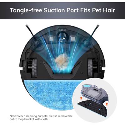 რობოტი მტვერსასრუტი მშრალი და სველი წმენდით Ilife V9 Pro, 3000Pa, Gyroscope Navigation, Self-Empty Robotic Vacuum Cleaner With APP Control, Black