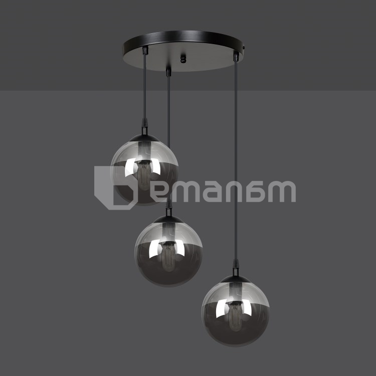 საკიდი EMIBIG Cosmo Premium 3 E14 3x MAX 40W შავი გრაფიტი
