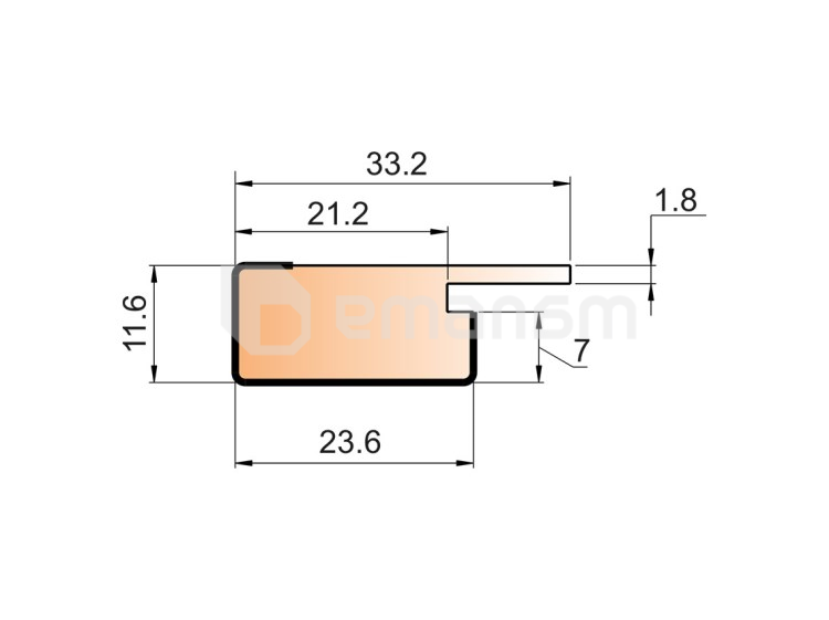 თამასა საწყისი Super Profil MDF 1234 მუხა Rodos 2800x34x12 მმ