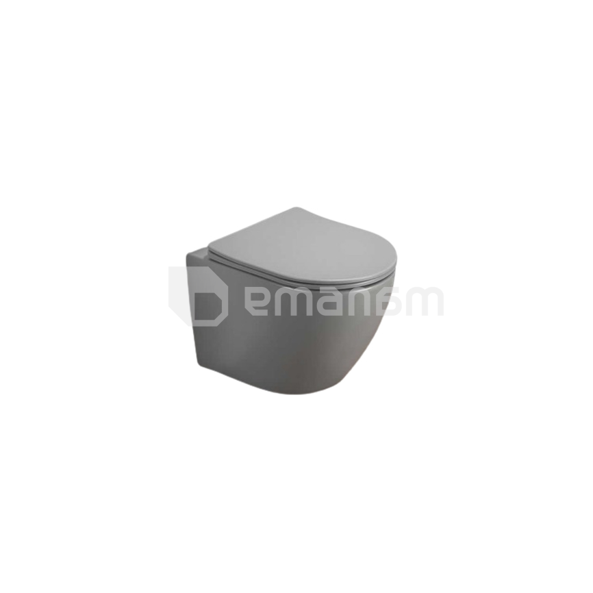 დასაკიდი უნიტაზი Pate B2342MH Rimless Matt Cement ნაცრისფერი