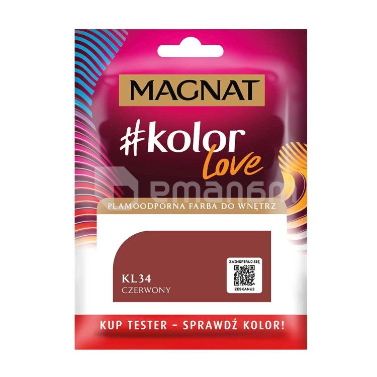 საღებავი-ტესტი ინტერიერის Magnat Kolor Love 25 მლ KL34 წითელი