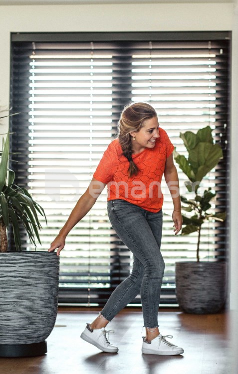 დასადგამი ქოთნის მრგვალი Capi Europe Trolley 30x30სმ ანტრაციტი