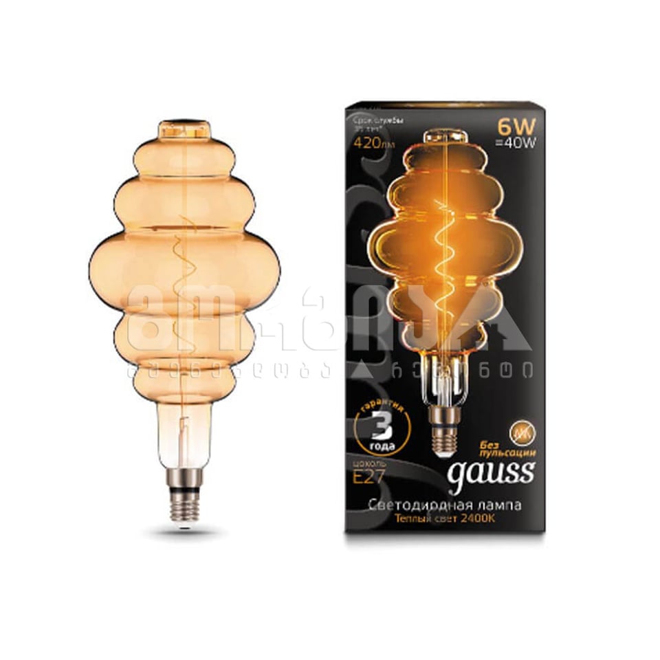 ლედ ნათურა Vintage Filament 6W E27 2400K 158802006 - Gauss