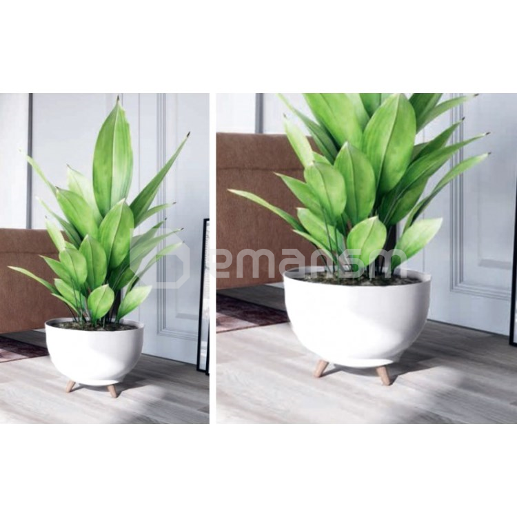 საყვავილე ქოთანი ფეხებით FORM PLASTIC Bowl Satina 40 თეთრი