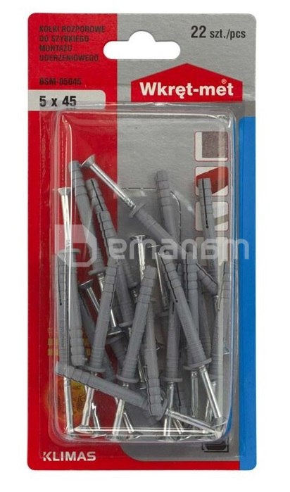 დიუბელი ლურსმანი Wkret-met BSM-05045 5x45 მმ 22 ც