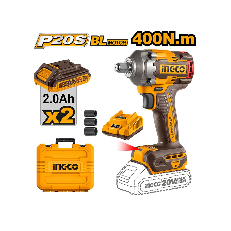 ელექტრო ქანჩის მოსახსნელი 20 V Li-Ion Proline INGCO (CIWLI2040)