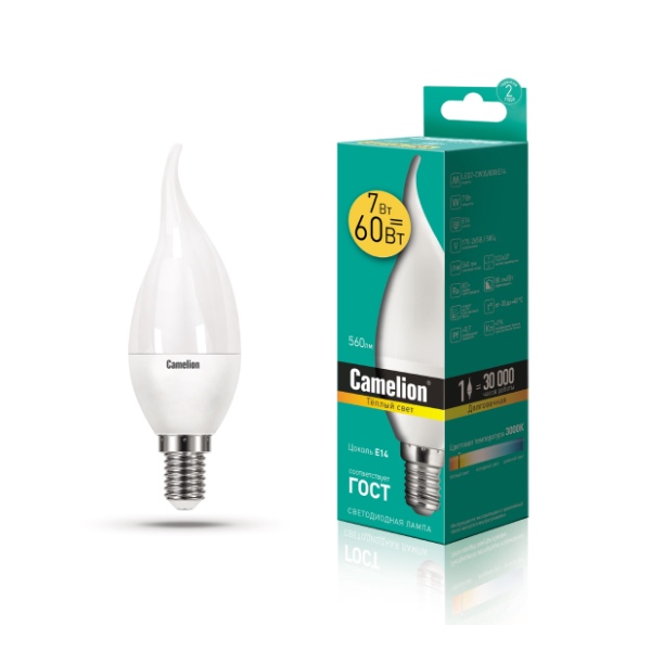 ეკონომიური LED ნათურა 7W/Warmlight