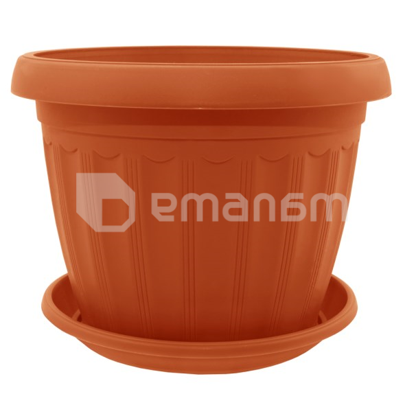 პლასტმასის ქოთანი დასადგამით Aleana ტერრა 25x19 ტერაკოტი