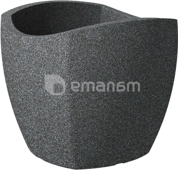 ეზოს პლასტმასის ქოთანი Scheurich 256/50 STONY SCHWARZ GRANIT