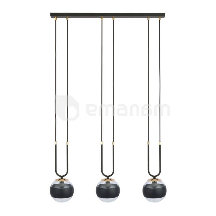 საკიდი EMIBIG GLAM 3 E14 3x MAX 40W BLACK STRIPE