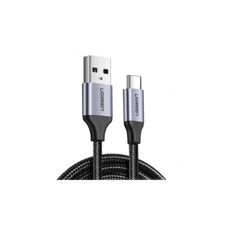 USB კაბელი UGREEN USB to USB-C Cable Nickel Plating Aluminum Braid 1.5m (Black)