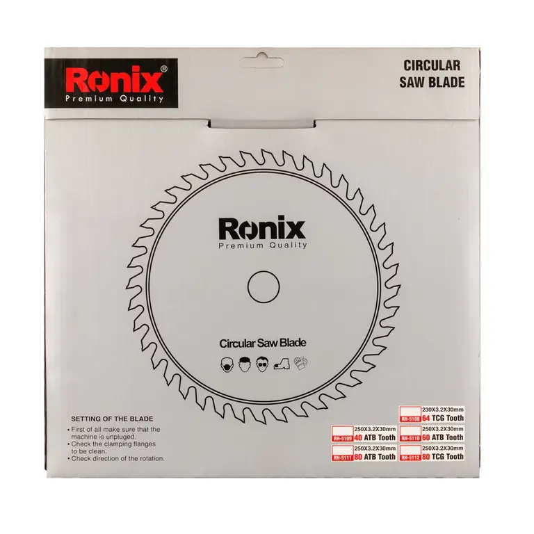 ცირკულარული ხერხის დისკი TCG 80T Ronix RH-5112, 250მმ