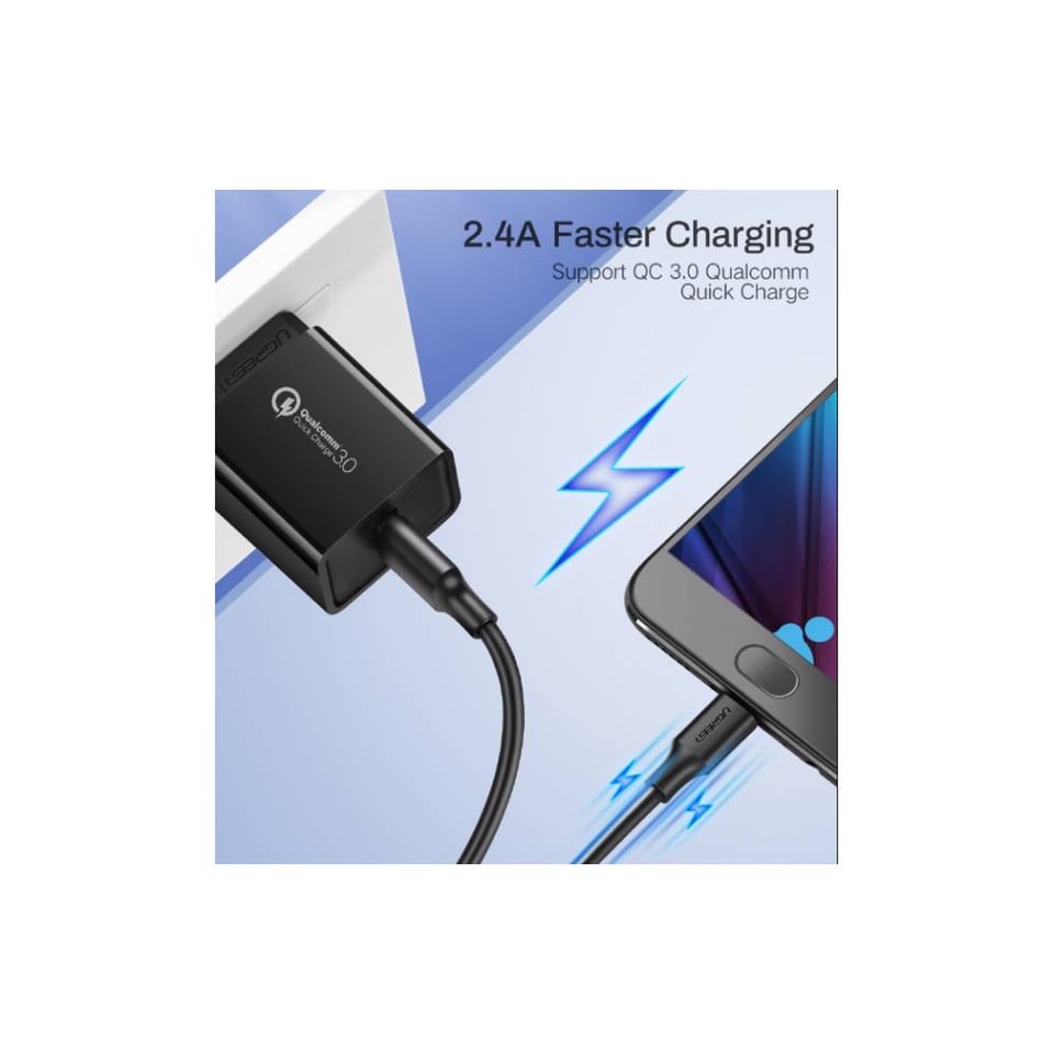 USB კაბელი UGREEN US289 (60136) USB 2.0 to Micro USB, 1m, Black