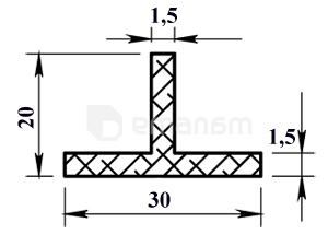 ალუმინის T- ფორმის პროფილი PilotPro 30х20х1,5 1 მ