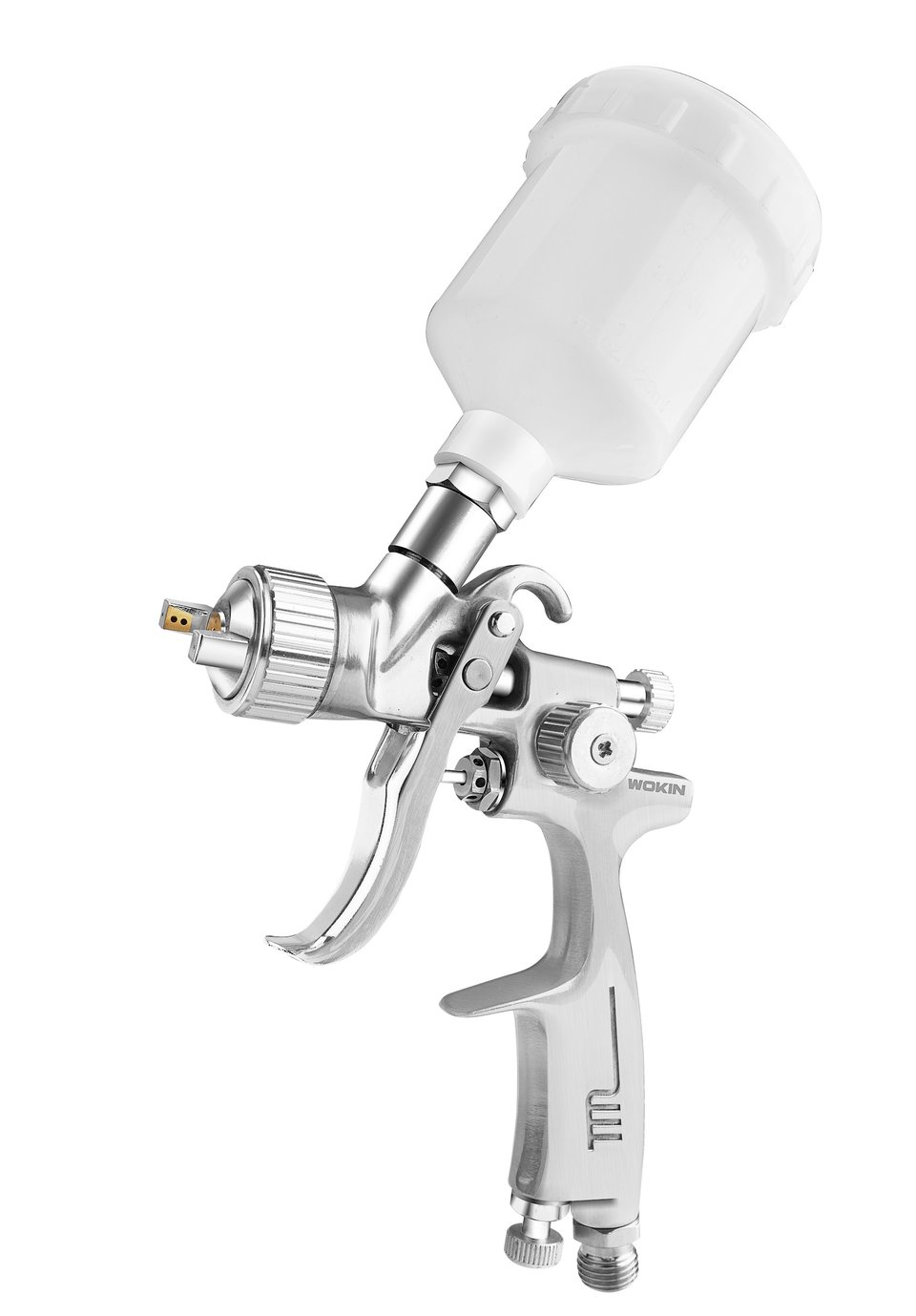 პნევმატური პულივიზატორი Wokin 802001, 0.8mm, 110cc, HVLP Air Spray Gun (INDUSTRIAL), Silver