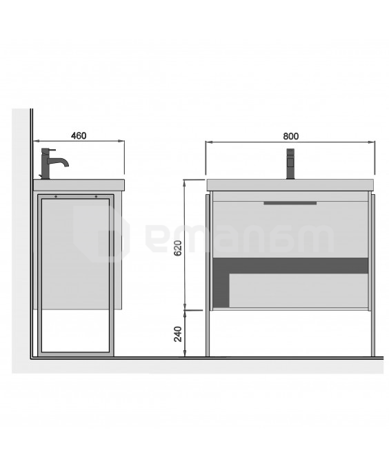 აბაზანის ტუმბო ხელსაბნით DENVER 80-A Vivace 80 სმ