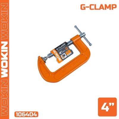 მეტალის ფიქსატორი Wokin 106404, 4″, G-Clamp, Orange