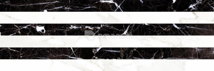 კაფელი Super Ceramica Stripe Carrara Albinegro 200x600 მმ