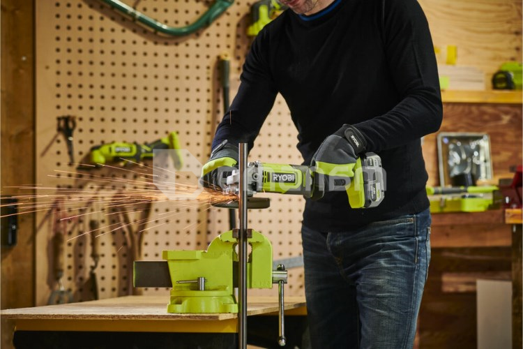 კუთხის სახეხი მანქანა აკუმულატორის Ryobi RAG18125-0 ONE+ 18V