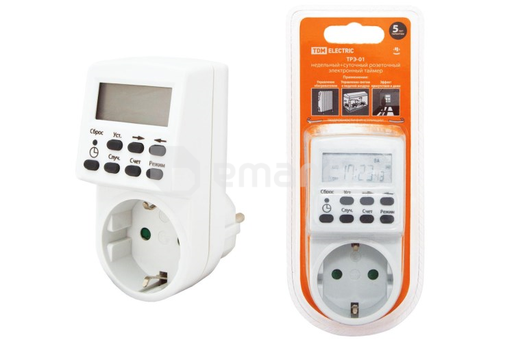ელექტრონული როზეტული ტაიმერი TDM ТРЭ-01 SQ1506-0002