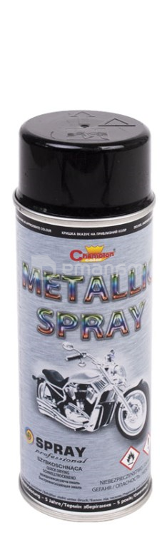 სპრეი საღებავი ლითონის Champion Metallic შავი 400 მლ