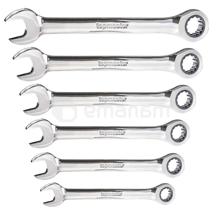 გასაღები კომბინირებული ჭრიალათი Topmaster 231970 8-17 მმ 6 ც