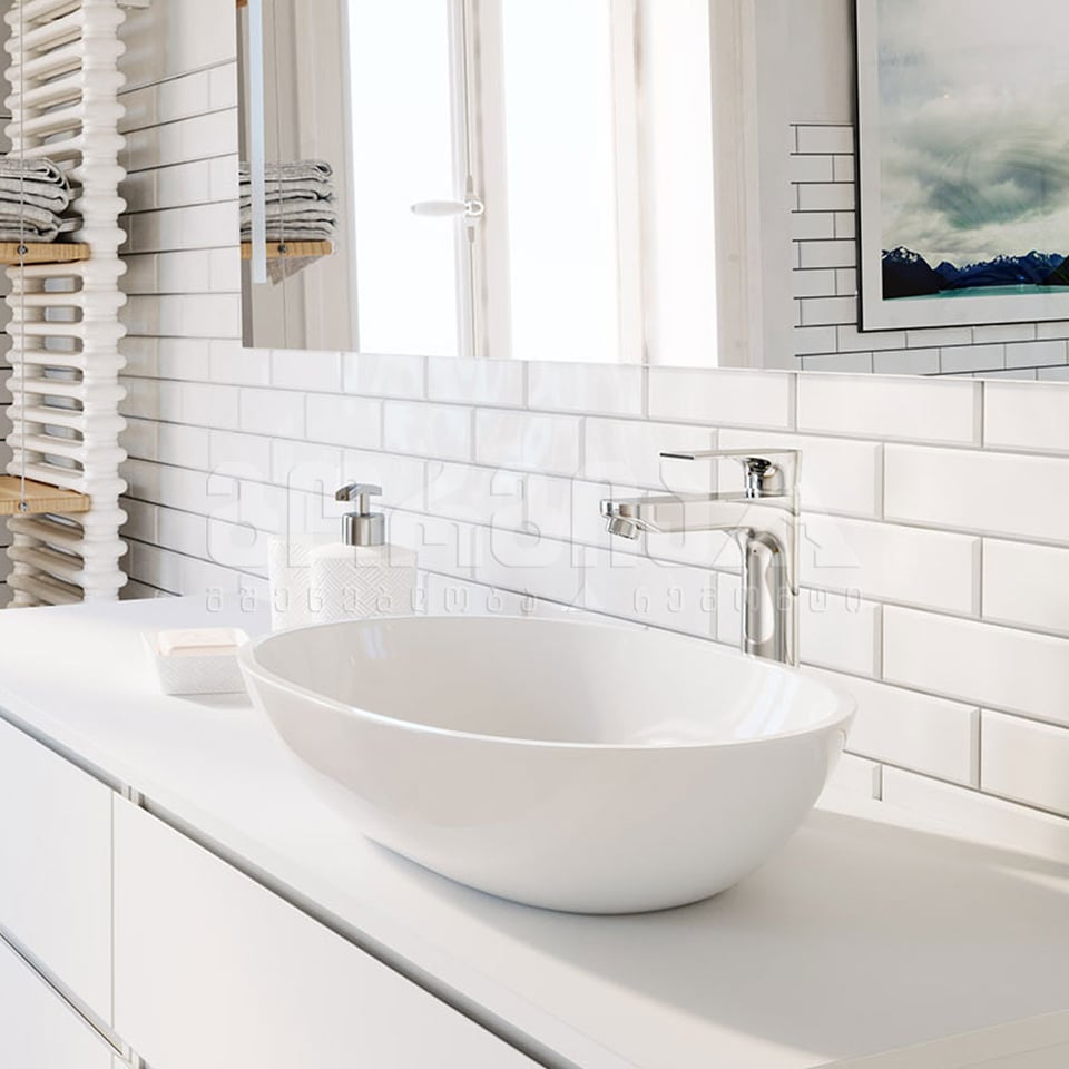 ხელსაბანის შემრევი ALGEO SQUARE მაღალი  BAQ2L