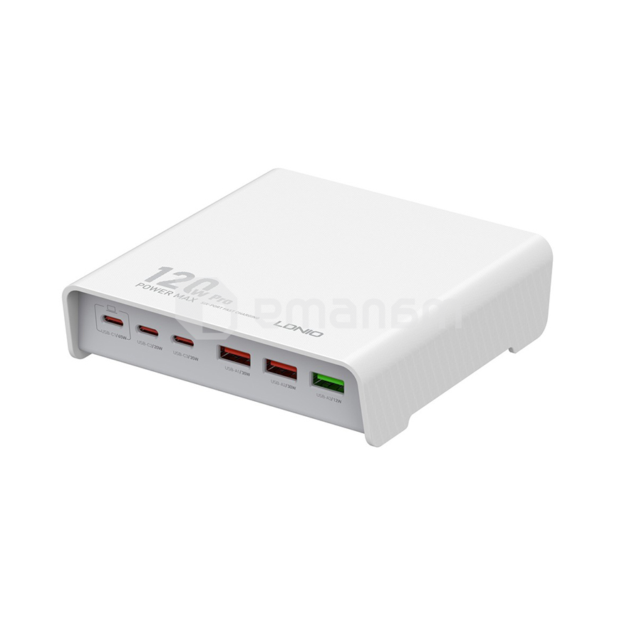 დამტენი LDNIO Q605 120W 3 USB-C 3 USB-A