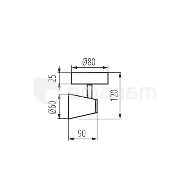 სანათი სპოტი Kanlux ENALI EL-1O B 28761 GU10 1x MAX 35W