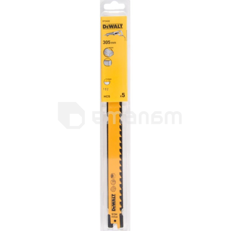 საჭრელი პირი ხმლისებრი ხერხის ხისთვის DeWalt DT2432-QZ 305 მმ 5 ც