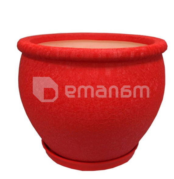 კერამიკული ქოთანი დასადგამით ვიეტნამი №2 წითელი აბრეშუმი