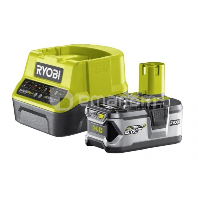 აკუმულატორი და დამტენი მოწყობილობა Ryobi ONE+ RC18120-150 18V 5.0 Ah