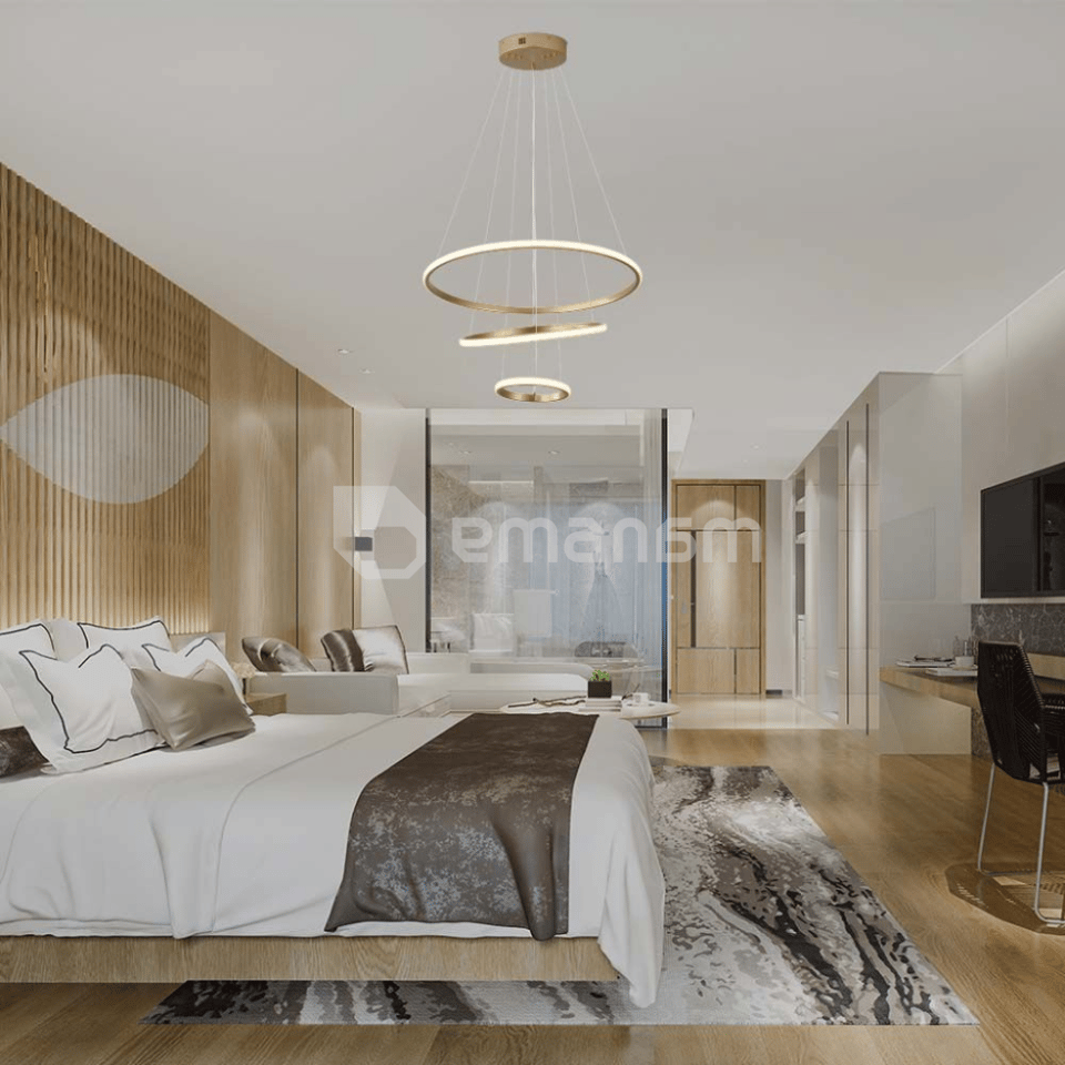 ლედ ჭაღი V-TAC 32W 3000К 3880Lm დეკორატიული ოქროსფერი 8019