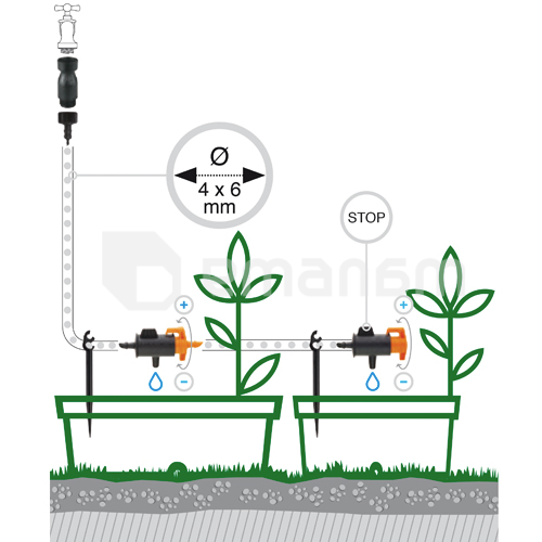 წვეთოვანი სარწყავი სისტემის კომპლექტი GF 12 VASE GF80006299