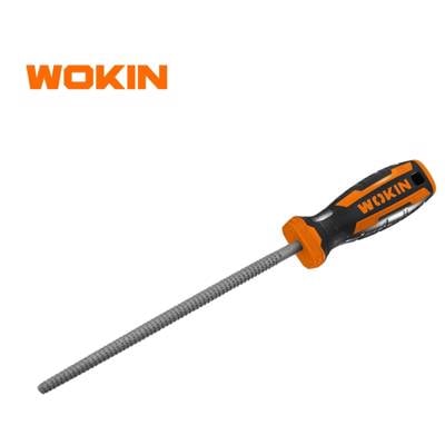 ქლიბი მრგვალი ზედაპირით Wokin 320208, 8\", Steel Files, Black/Orange