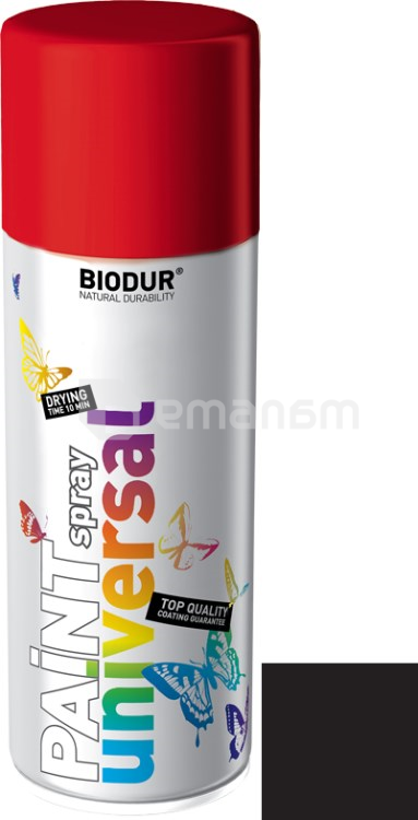საღებავი სპრეი Biodur მქრქალი შავი 400 მლ