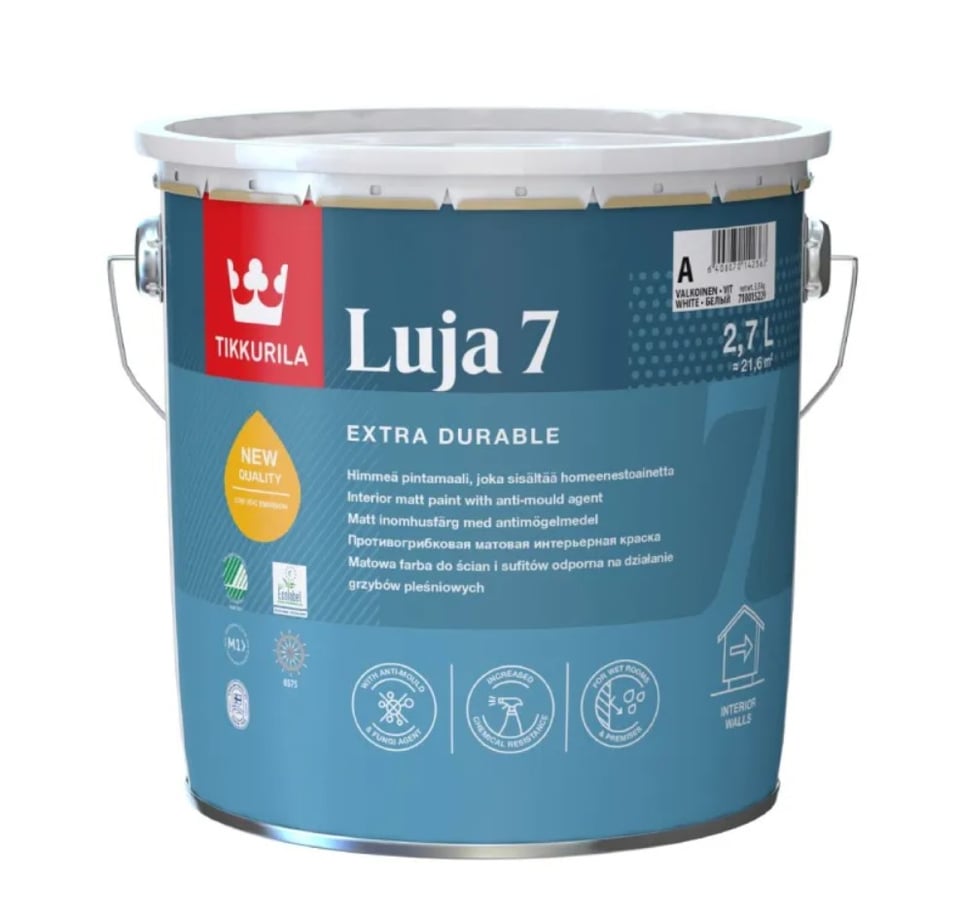 ინტერიერის საღებავი Tikkurila Luja 7 New A 2,7 ლ