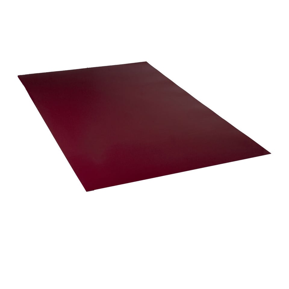 სწორი ფენილის ფერადი თუნუქის სახურავი 0.4X1250 პრიალა RAL3005 NOVA