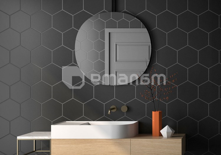 კერამოგრანიტი Geotiles Hexa Solid Black 258x290 მმ