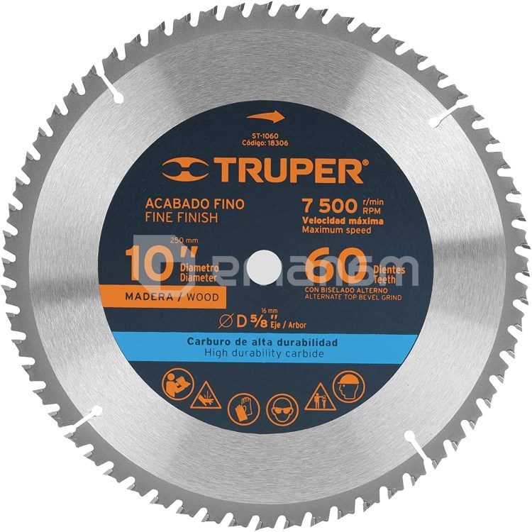საჭრელი დისკი ხისთვის Truper ST-1060 254 მმ